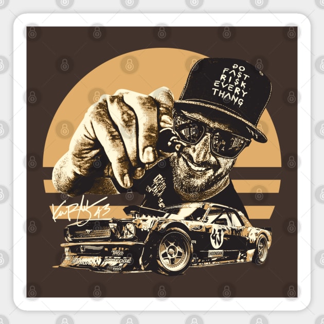 Ken Block brown Magnet by Bingung Mikir Nama Design